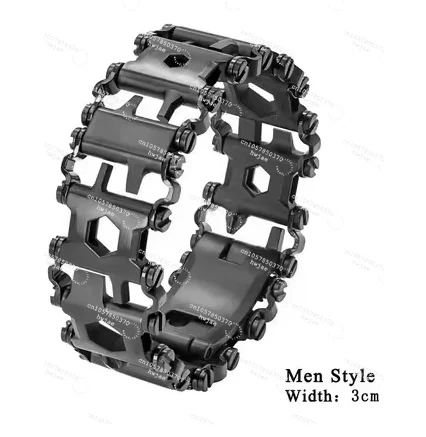 Men Outdoor Multi Tool Bracelet Wrench Screwdriver Bottle Opener Multifunctional Wide Wristband Survival Bracelet