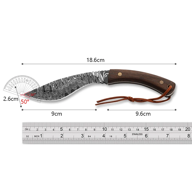 Stainless Steel Kitchen Meat Cleaver Chef Knife Barbecue Cutting Damascus Pattern Boning Knife Fishing Utility Knife Tools
