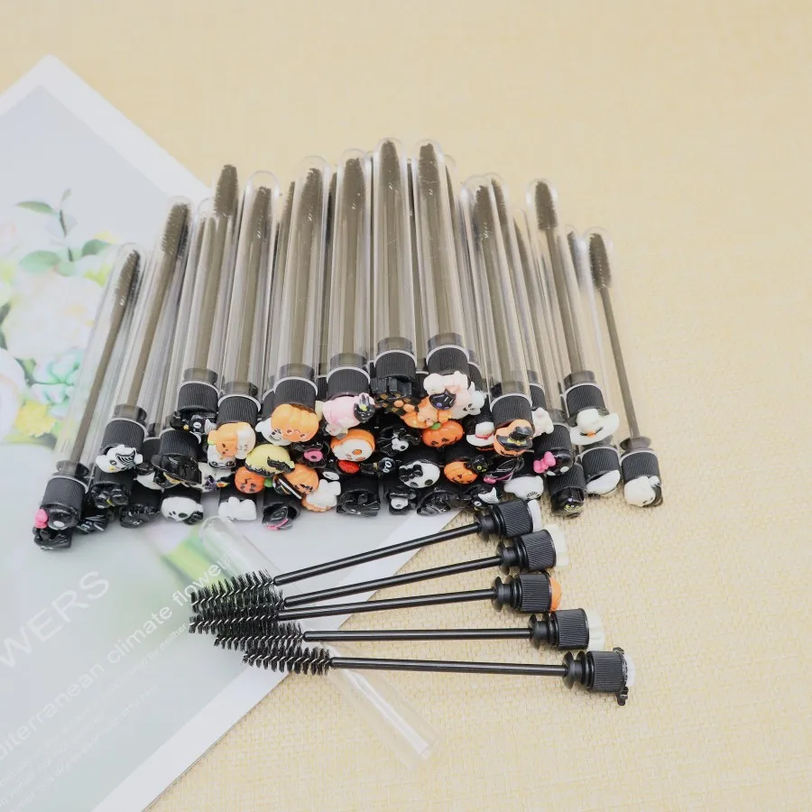 Brosse à Mascara d'halloween, baguettes à cils avec Tube, Extensions de cils, brosse à cils Portable