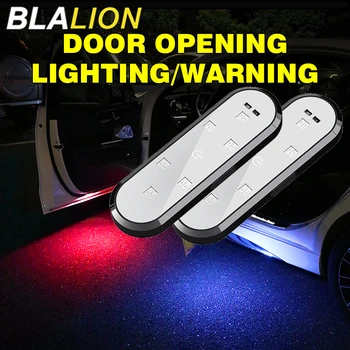 BLALION 자동차 경고 문짝, LED 충돌 방지 문짝 버스트 깜박임, 유도 분위기 환영 조명, 와이어링 무료, 2 개