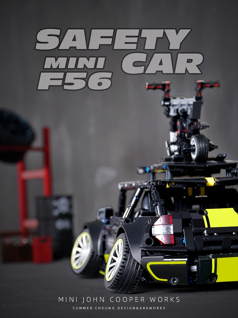 Technische 1489pcs Stad Mini Cooper Auto Model Bouwstenen RC Supercar MOC Sportvoertuig Bricks Speelgoed Voor Kinderen Kerstcadeaus