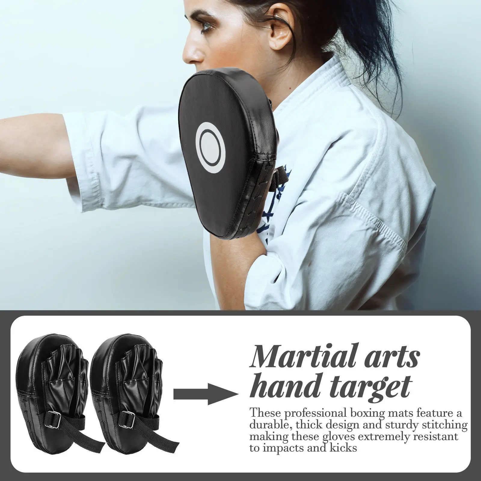 2Pcs Boxing Pad Focus Mitts High Impact Resistant Triple Construction Hand Strike Shield for Martial Arts Training Kickboxing