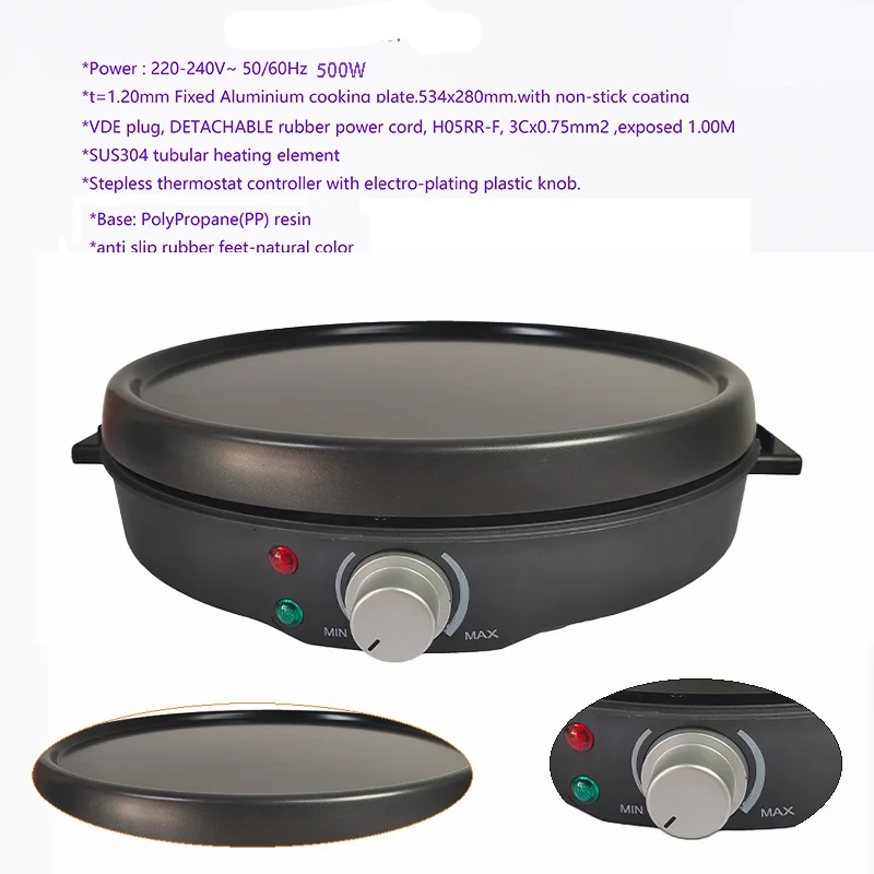 Direct Household Electric Injera Crepe Pancake Maker for Roti Chapati Tortilla Omelet Making Ojamo Crepe Maker Machine