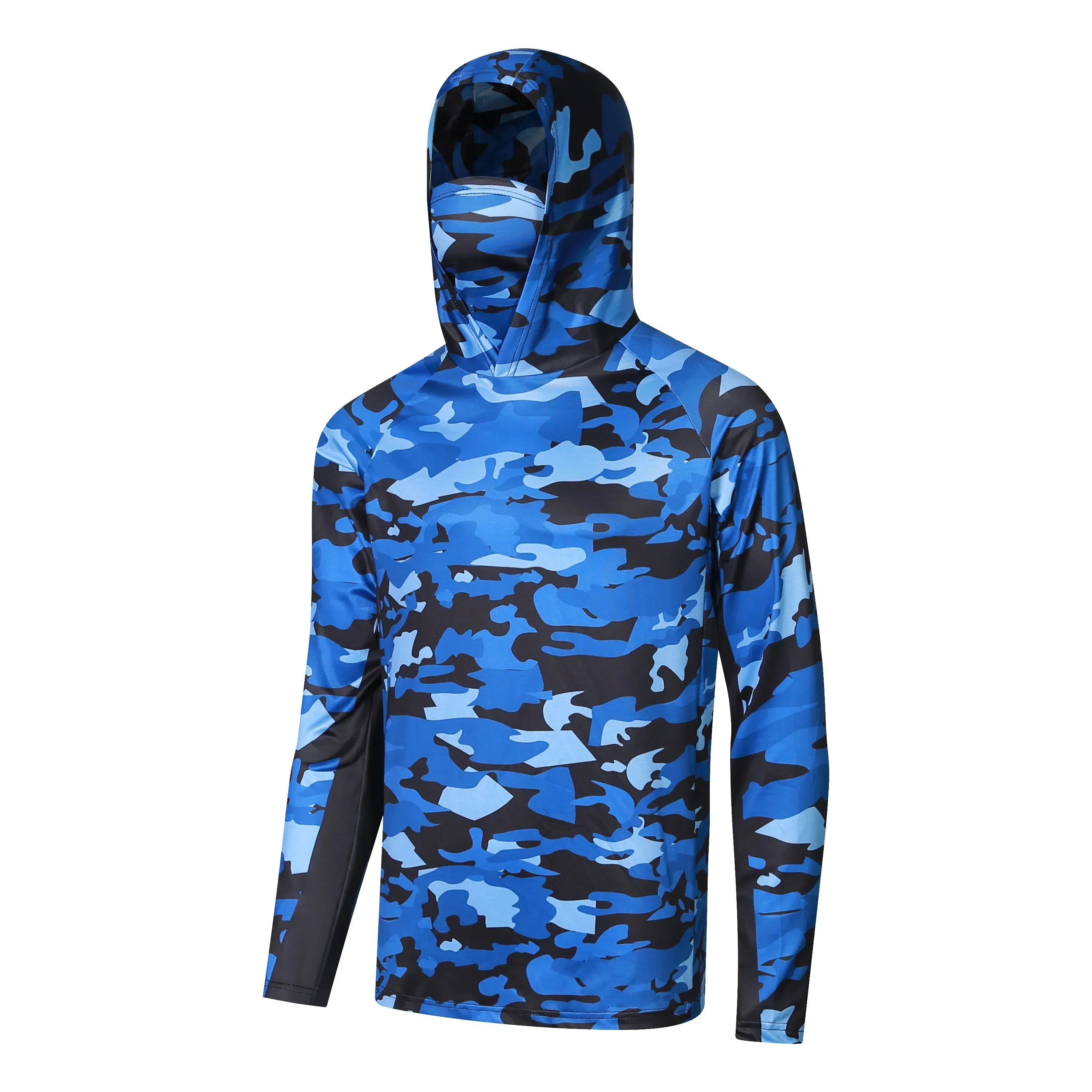 Fishing Hooded Shirts Face Cover Men Long Sleeve  Fishing Clothing Breathable Fishing Apparel