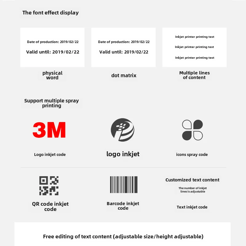 Imagem -03 - Impressora Jato de Tinta Produção em Inglês Data Número Etiqueta Data de Validade Caixa de Plástico Spray Manual Impressora Jato de Tinta Térmica Portátil