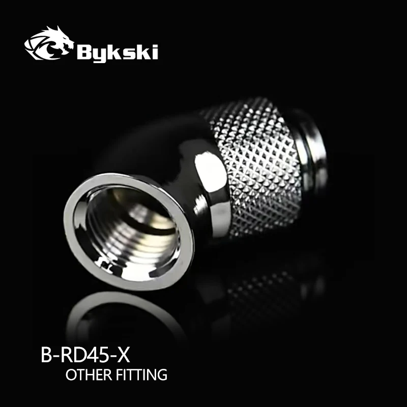 

BYKSKI B-RD45-X Черный Золотой Серебристый Красный G1/4 '' Резьба 45-градусный переходник для поворотного фитинга Латунный разъем водяного охлаждения