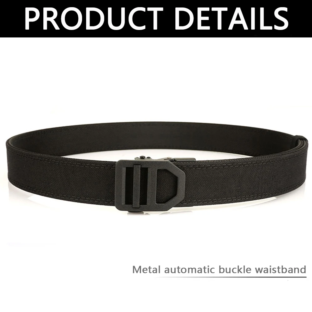 ALPTACTICS Harter taktischer Gürtel für Männer und Frauen, Metall-Automatikschnalle, schwarzer Militär-Gürtel, dicker IPSC-Hüftgürtel aus Nylon – Detail 3