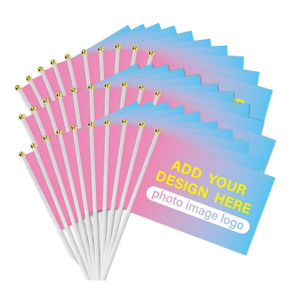 Personalized Custom Hand-Waving Flag, Customized Photo Logo Flag,for Porch Garden Decoration,Soccer Sports Events Party Supplies