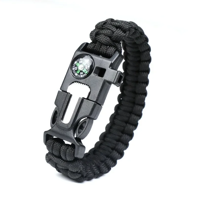 Outdoor  Fan Bracelet Wilderness Survival Firestick Compass Whistle Accessories Umbrella Rope Woven Bracelet