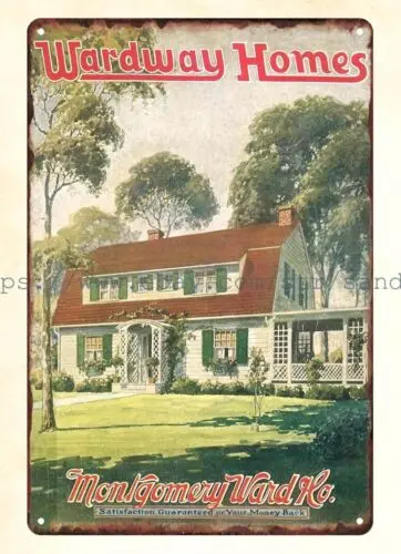 office design ideas 1923 Montgomery Ward Wardway Homes house plan metal tin sign