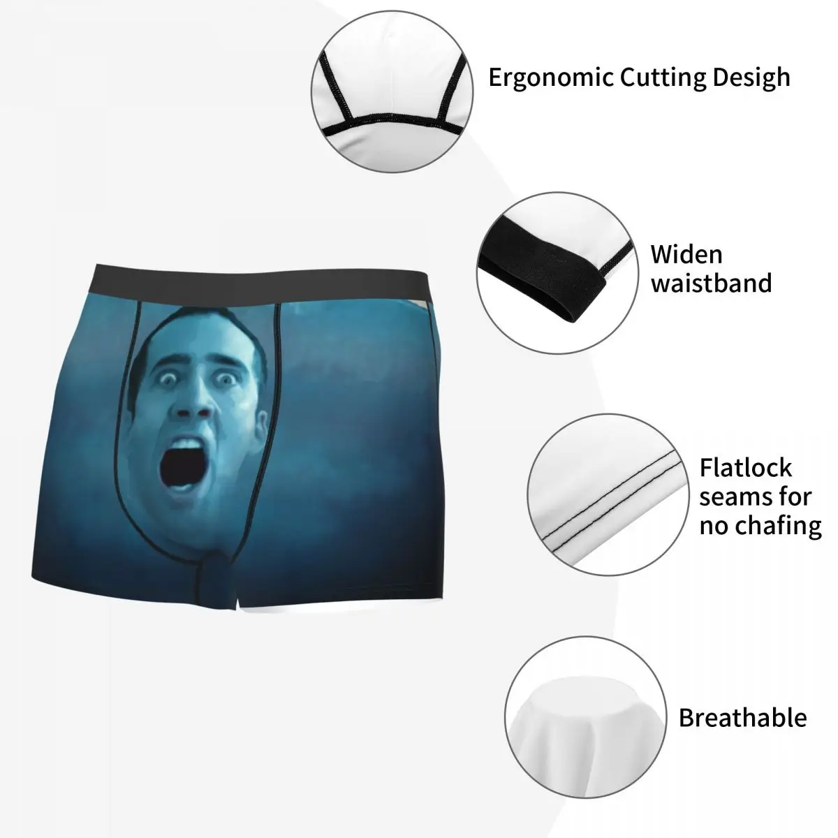 Custom Funny Nicolas Cage Meme Boxers Shorts Men Briefs Underwear Novelty Underpants