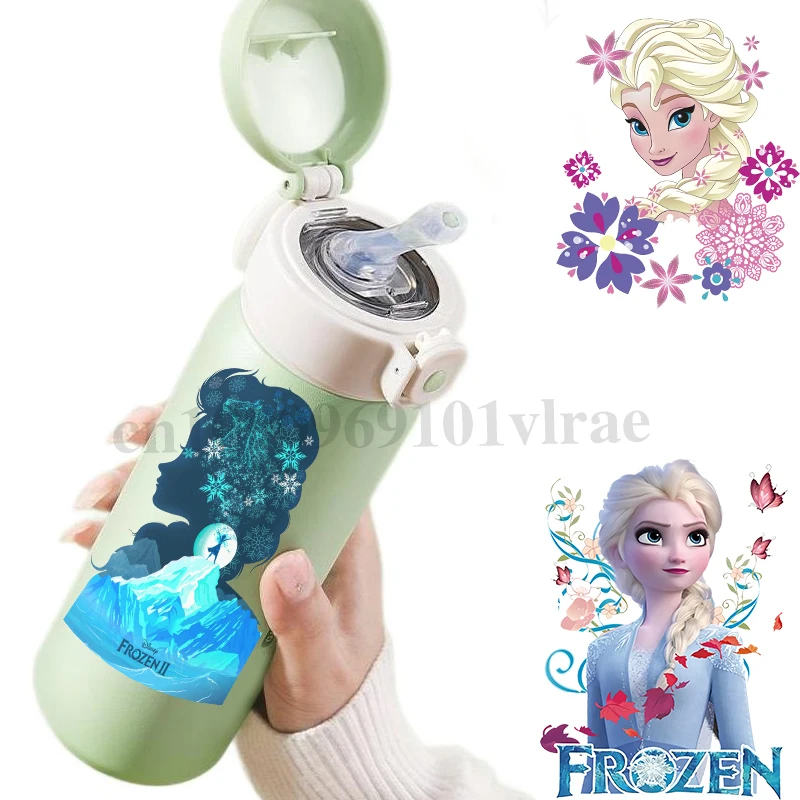 Disney Movie Patches Frozen Elsa Anna Cartoon UV DTF Transfer Sticker for Water Bottle DIY Water Cups Girls  UV Transfer Sticker