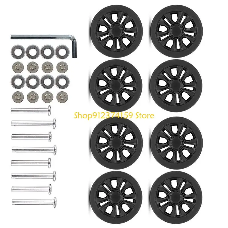 G5AE 8Pcs Luggages 55x11mm Plastic Suitcase Double Replacement Spare Part Swivels Castors Repair Kits