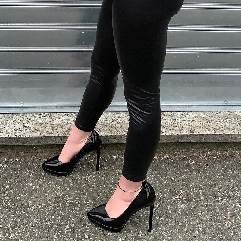 Onlymaker Women Pointed Toe Platform 12CM Stiletto Heels Slip On Pumps Dress Party Dress Sexy Fashion Pumps