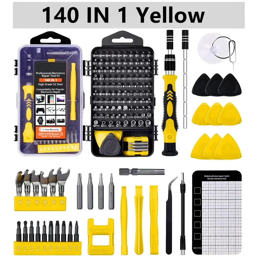 

Precision Screwdriver Set,140PCS Repair Tool Kit with 118 Bits Magnetic Screwdriver Set for Computer,Laptop,Phone Etc.