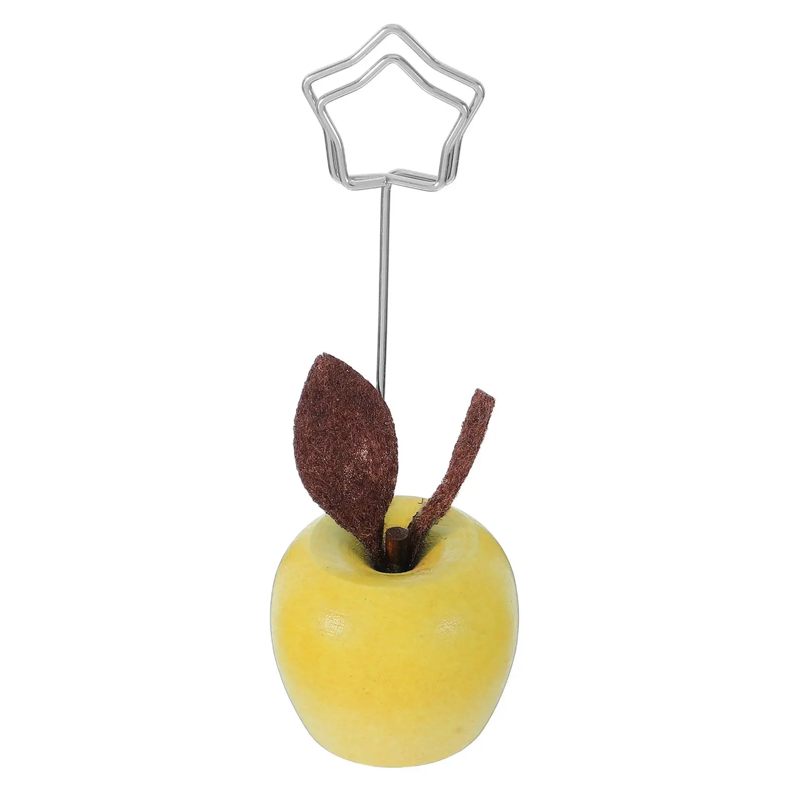 Apple Message Folder Wooden Apple Decor Office Desk Kitchen Memo Clip Cards Holder Stand Kawaii Ornaments Women Place Number