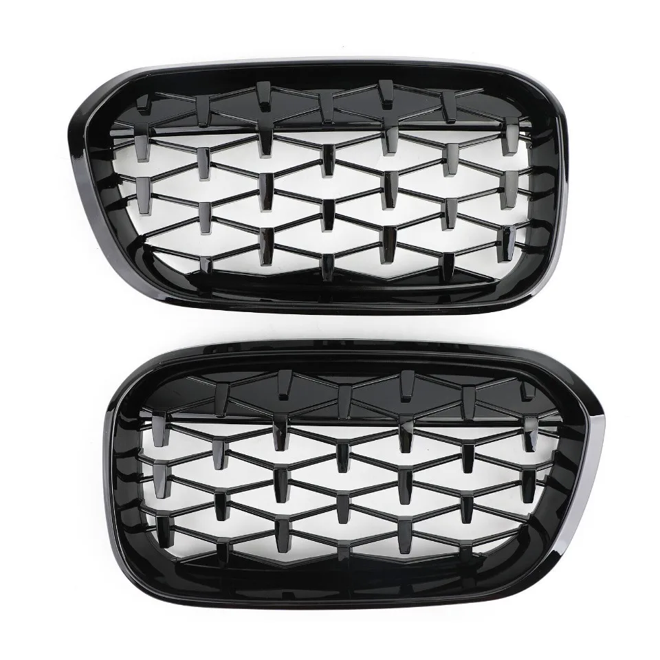 XVIP Frontstoßstangen-Nierengrill, Renngrills für BMW 1er F20 F21 2015–2019, Ersatz-Doppellatten, glänzend schwarze Gitter – Detail 16