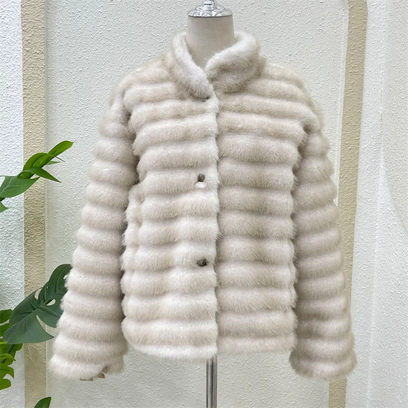 2026 Winter Women's Faux Fur Coat Ins Hot Fashion Girls Fur Coat Women Warm Outerwear Women's Jackets Faux Mink Fur Jacket
