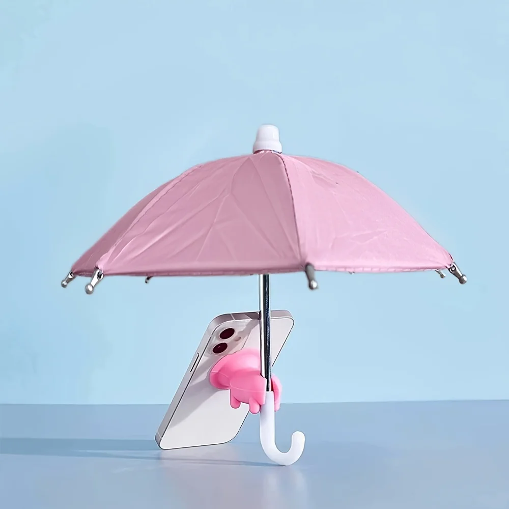 Mini-Regenschirm für Smartphones mit Saugnapfhalter, blendfreier Sonnenschutz für den Außenbereich, entspiegelter Displayschutz – Detail 1