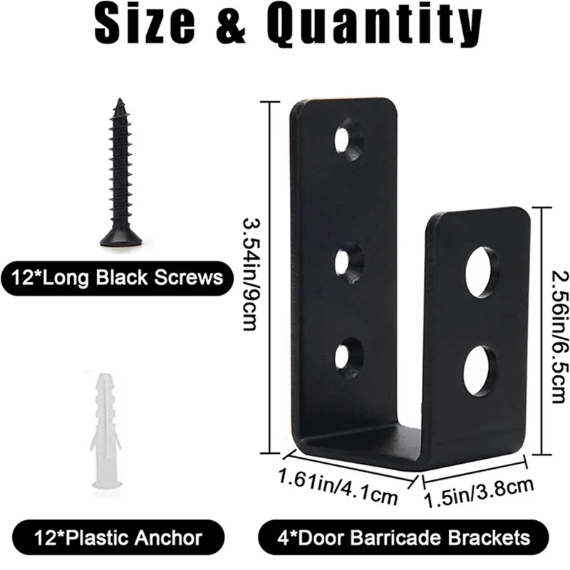 A19E-2Inch X 4Inch Door Barrier Clips Heavy Duty Open Rod Bracket U Shape Bracket For Barn Shed Garage Gate