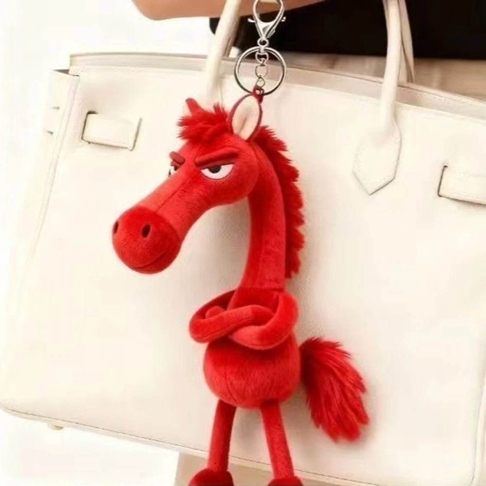 2026 New Black Horse Keychain Plush Toy Ornament Party Gift Key Ring Keychain Accessories for Women Bag Pendant Decor Cute