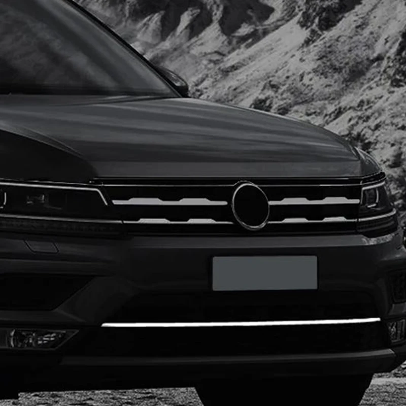 For VW Volkswagen Tiguan SHORT WHEELBASE 2017-2022 Stainless Front Bottom Grilles Bumper Guard Protector Cover Car Styling