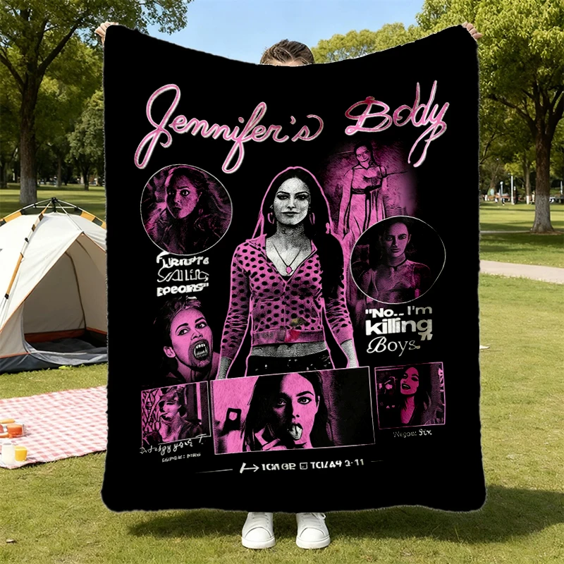 Jennifer's Body Soft Blanket, Y2K Aesthetic Comfy Blanket, Megan Fox Movie Flannel Blanket, Vintage Horror Film Flannel