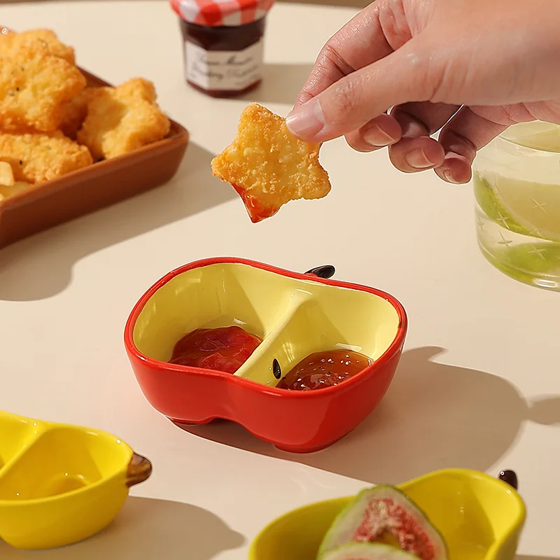 

fruit ceramic plates fun fruit shapes family dinner snacks luxurious fruit sauces and seasonings small plates kitchen utensils