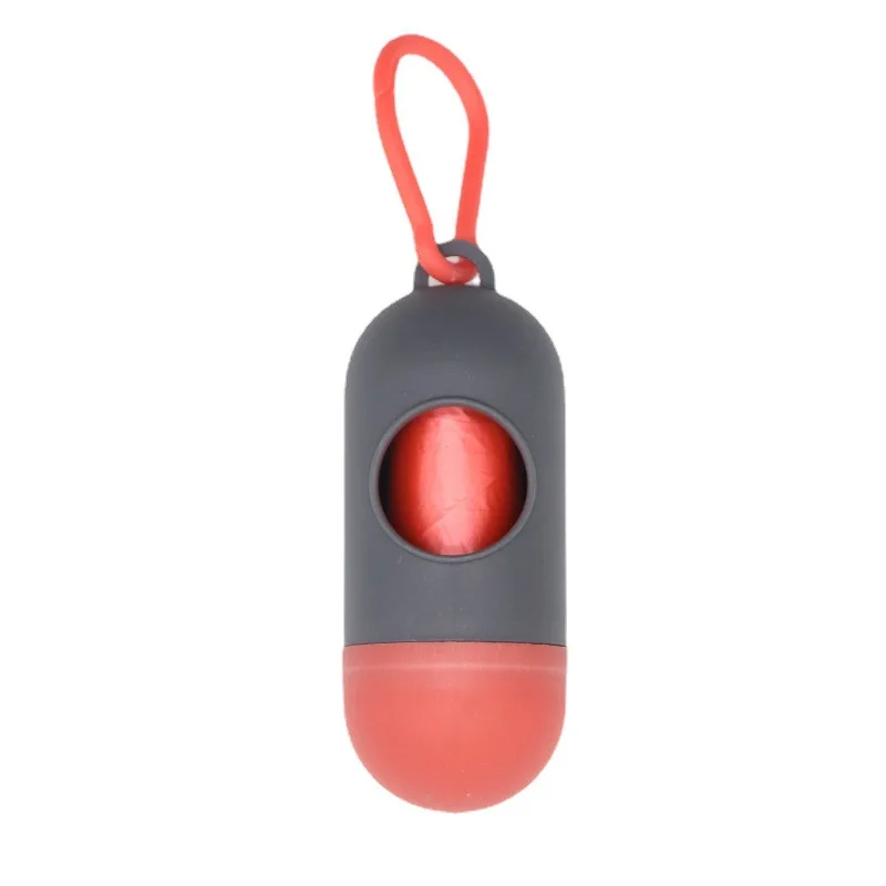 Portable Pet Waste Bag Dispenser Pill Shape Bullet-Shaped Garbage Box Cats Dogs Poop Extractive Clean-up Bags Outside Walking