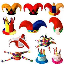 Adult Men Women Clown Circus Hat Elf Caps Birthday Candle Headwear Halloween Cosplay Costume Party Props Wedding Festival