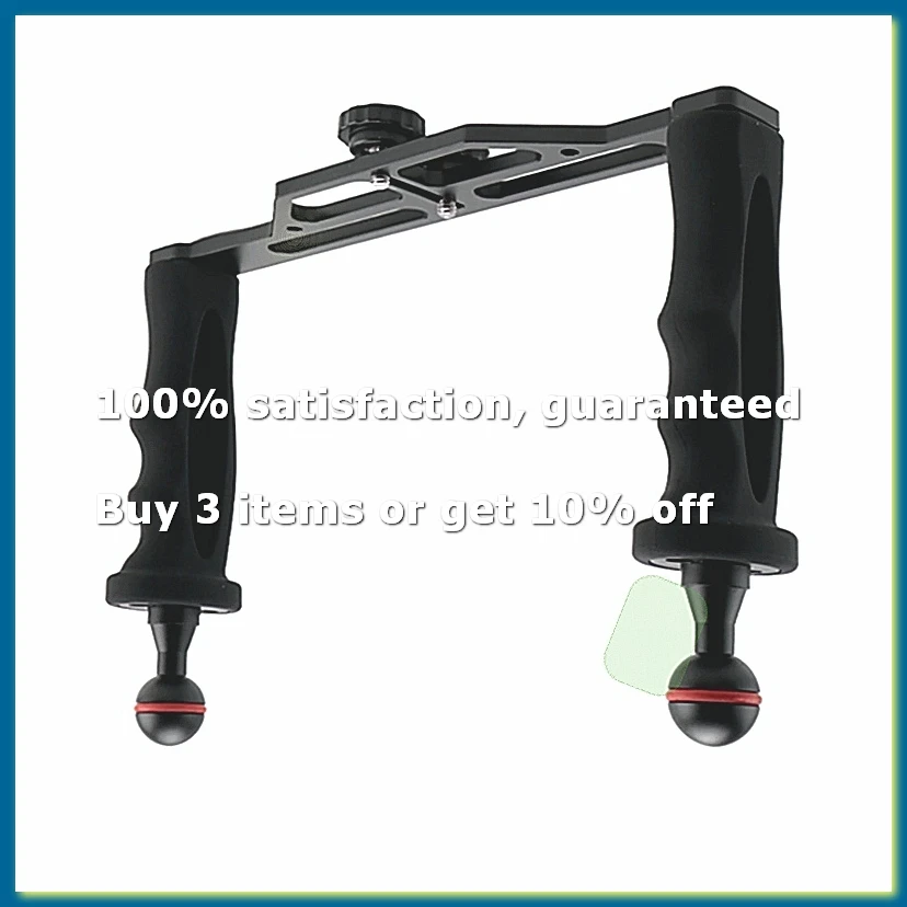 ●Dual Handles Aluminium Alloy Tray Stabilizer for Underwater Camera Housings Diving Camera Bracket-ABFB