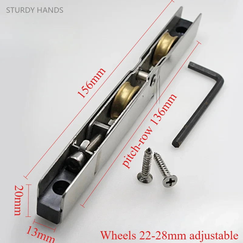 2PCS stainless steel plastic steel door and window pulley bearing copper wheel bridge breaking aluminum alloy window roller
