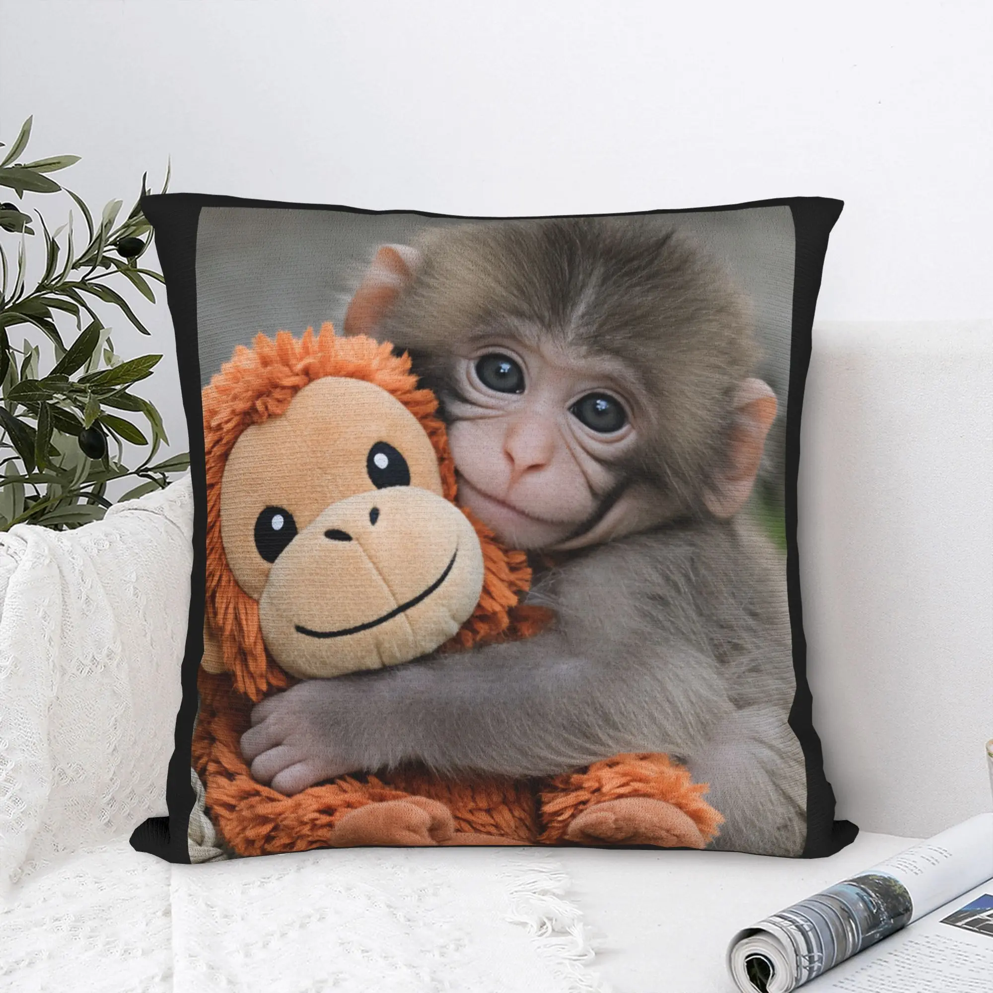 2026 Team Monkey Baby Punch Pillow Case  Design Pillow Cover For Living Room Bed Chair Cute Funny Pillowcases