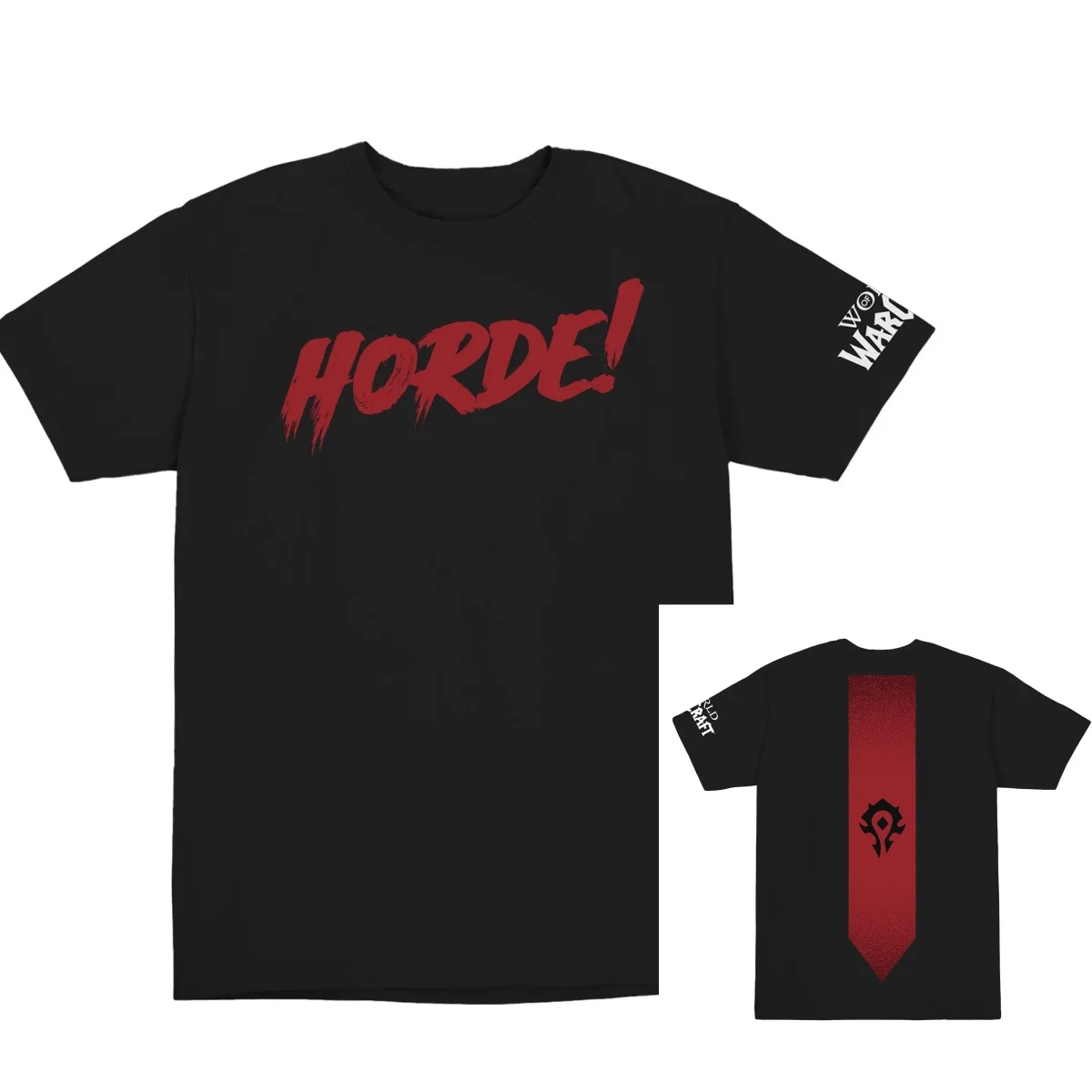 World of Warcraft Horde Banner Black Graphic T-Shirt Cotton Men Women Streetwear Tee