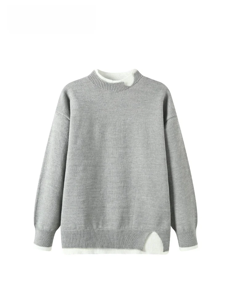 

Loose Long Sve round Ne Knitted Sweater for plus Size Women Korean Sle Spring Faionable Casual Top for Plump Sister