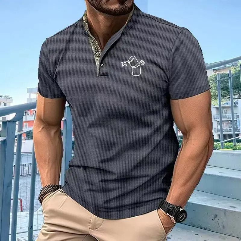 

New summer 2024 bamboo printed polo shirt for men