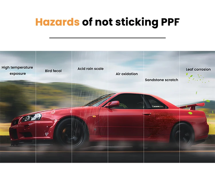 Gemakkelijk te installeren transparante film anti-vergeling auto wrap 8.5mil anti-kras zelfherstellende TPU verfbeschermingsfilm PPF