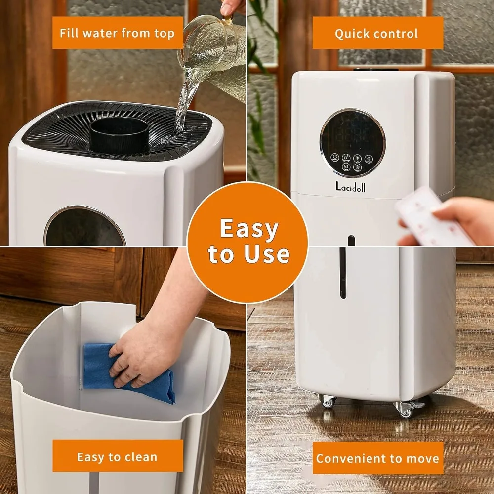 Humidificadores para habitación grande, humidificador para toda la casa, humidificador de suelo con llenado superior de niebla fría de 5,5 gal, 21L