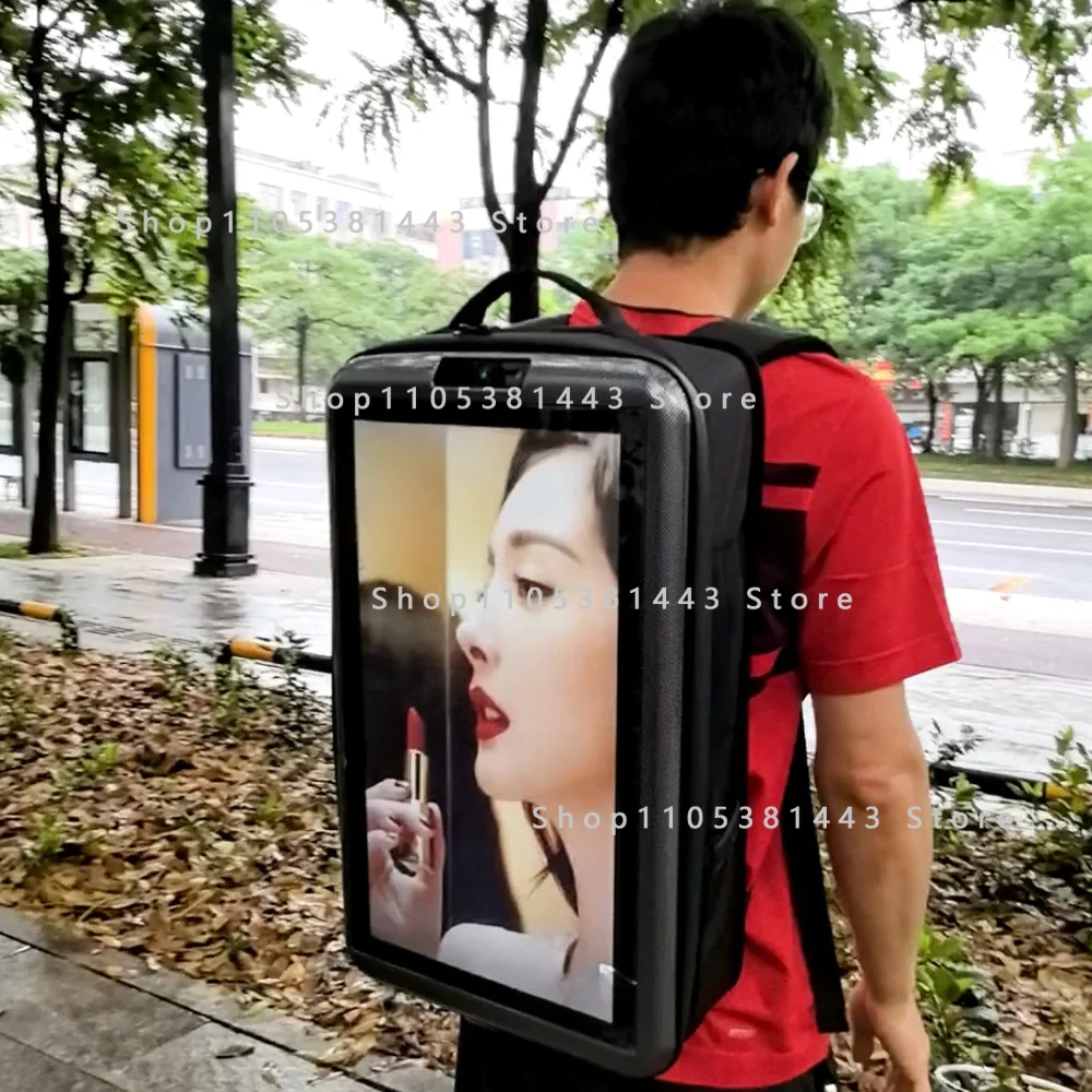 Rechargeable Battery Powered Advertising Player for Street Marketing Activities Portable Body-worn LED LCD Screen Backpack