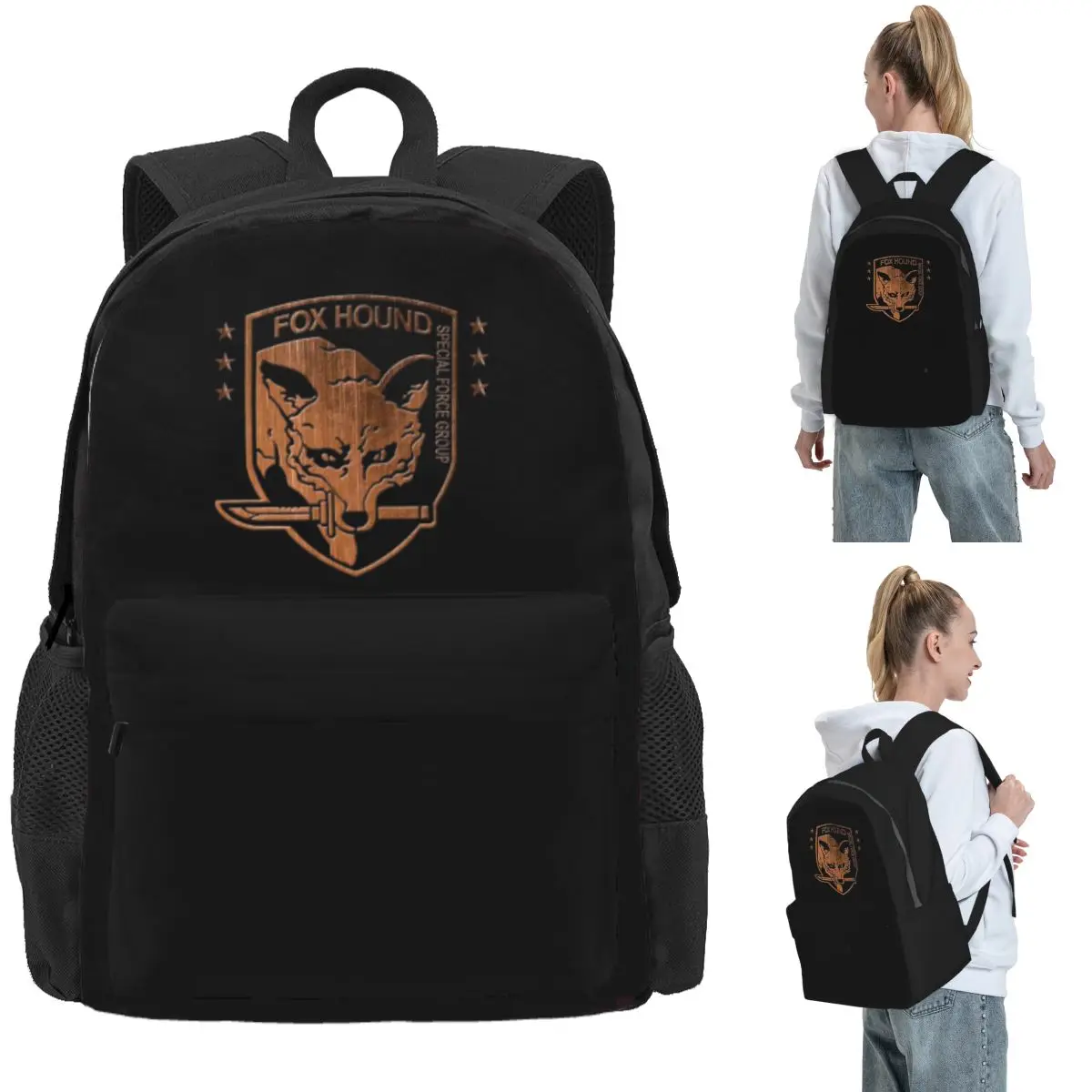Foxhound Special Forces Group Metal Gear Solid Backpack Daypack Large Capacity BookBag School Bag Shoulder Bags for Men Women