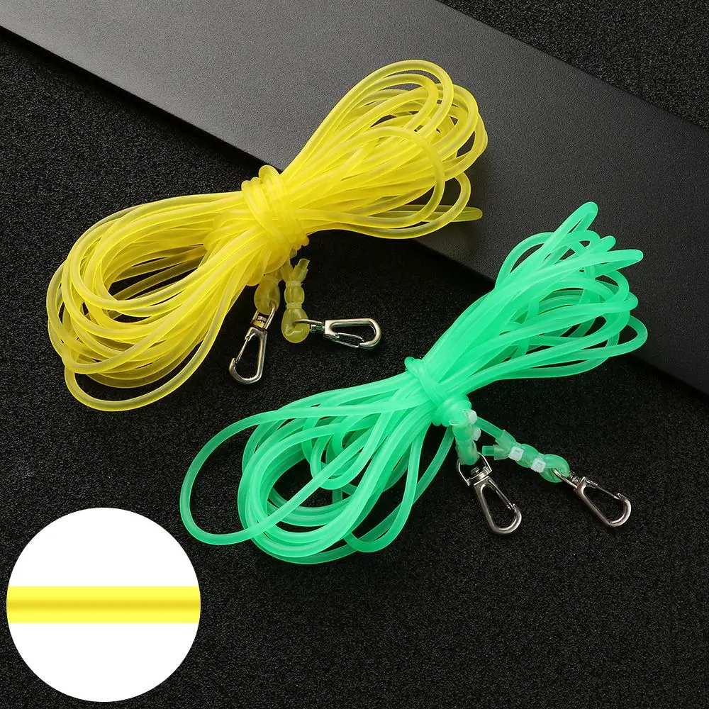 5/8/10m Random Color Elastic Rubber Fishing Line Solid Rope-missed Pole Retaining Pole Thick Fishing Lanyards Rope with Hook