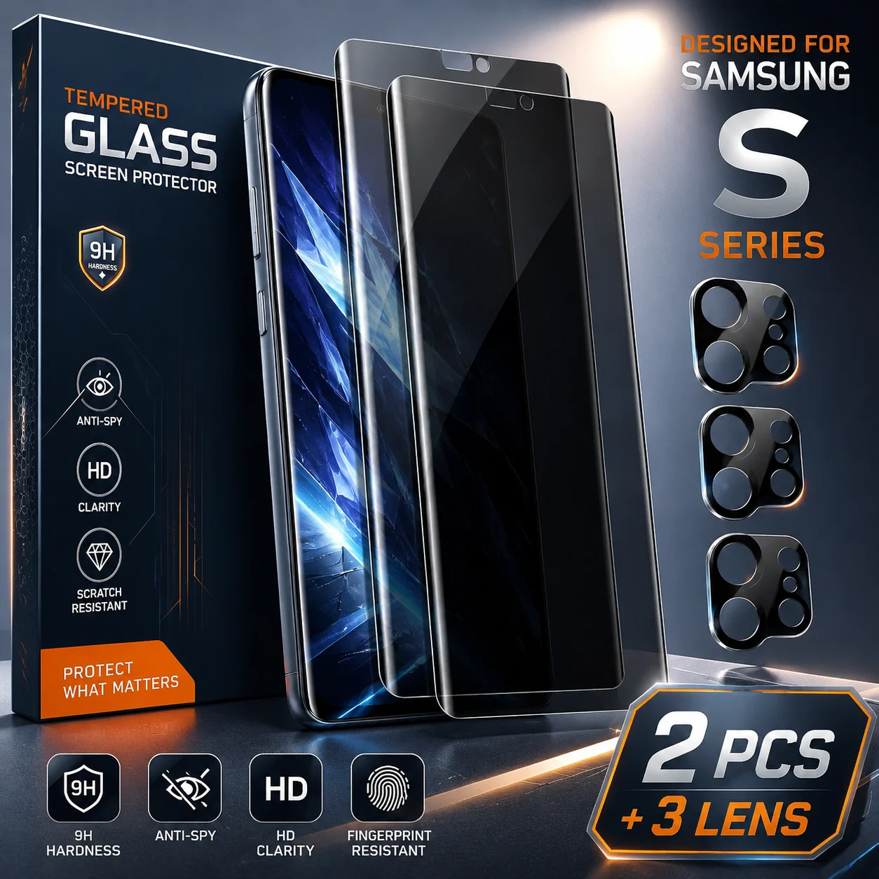 2 Privacy Screen Protector with 3 Camera Lens Protector for Samsung Galaxy S26 Ultra S25 Ultra Plus S24 Ultra S23 S22S S21 Plus