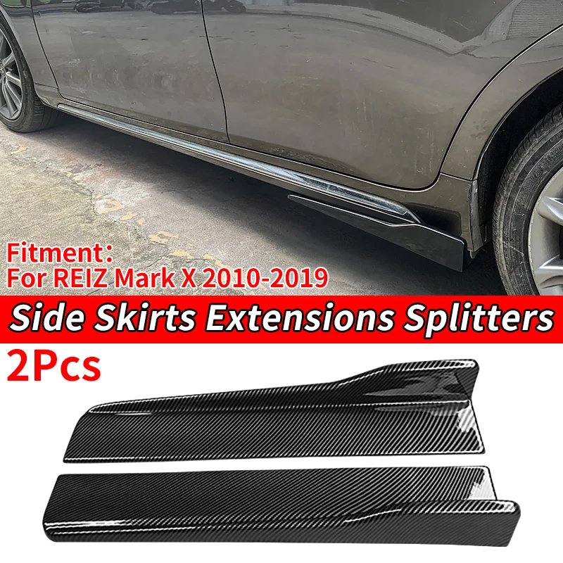 

Car Side Skirt Extension Splitter Winglet Side Wing Bumper Lip Carbon Fiber Look ABS Accessories For Reiz Mark X 2010-2019 2014