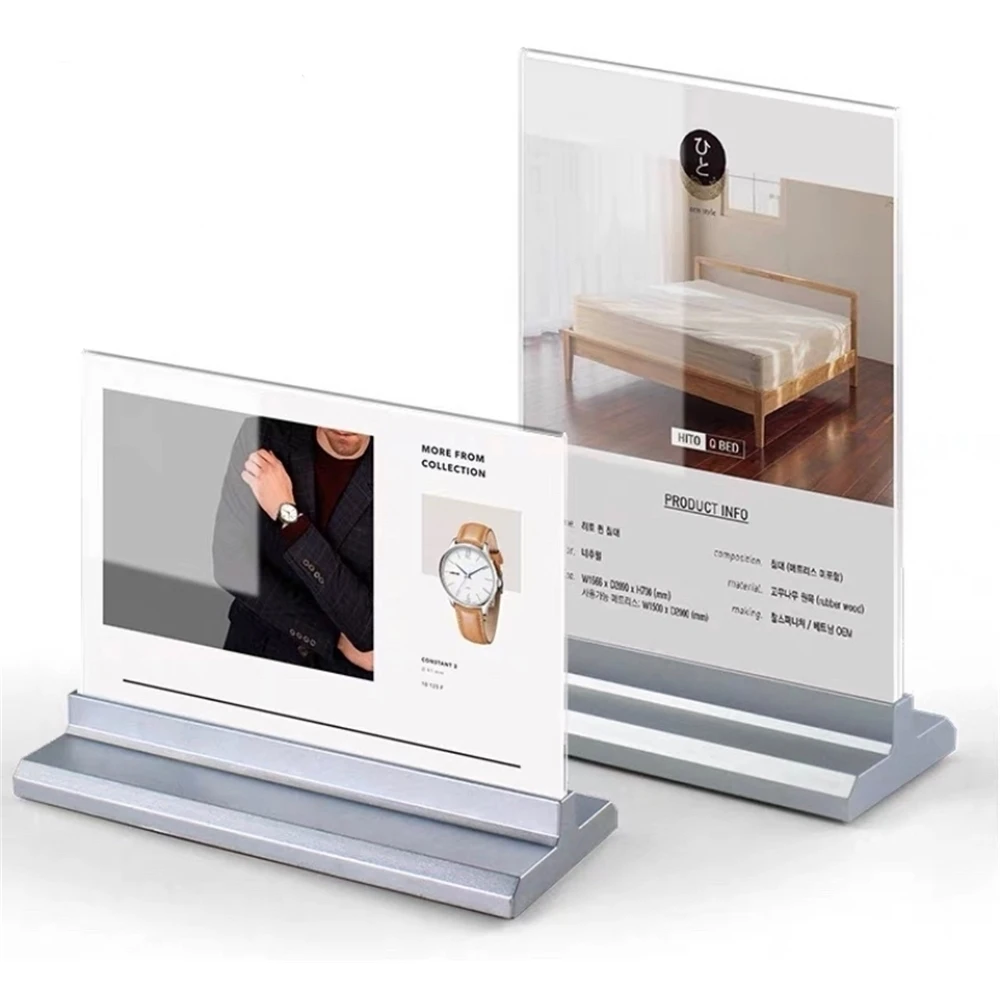 A6 A5 Acrylic Display Stand Desk Shelf Display Card Stand Office Business Stand Desktop Poster Holder