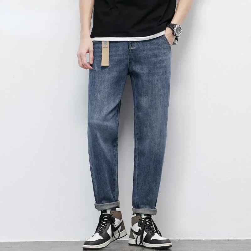 PantsJeans for Men Loose Trousers Spring and Autumn Straight Denim Wide Leg America Style Pants Male Solid Color Fashion Pants