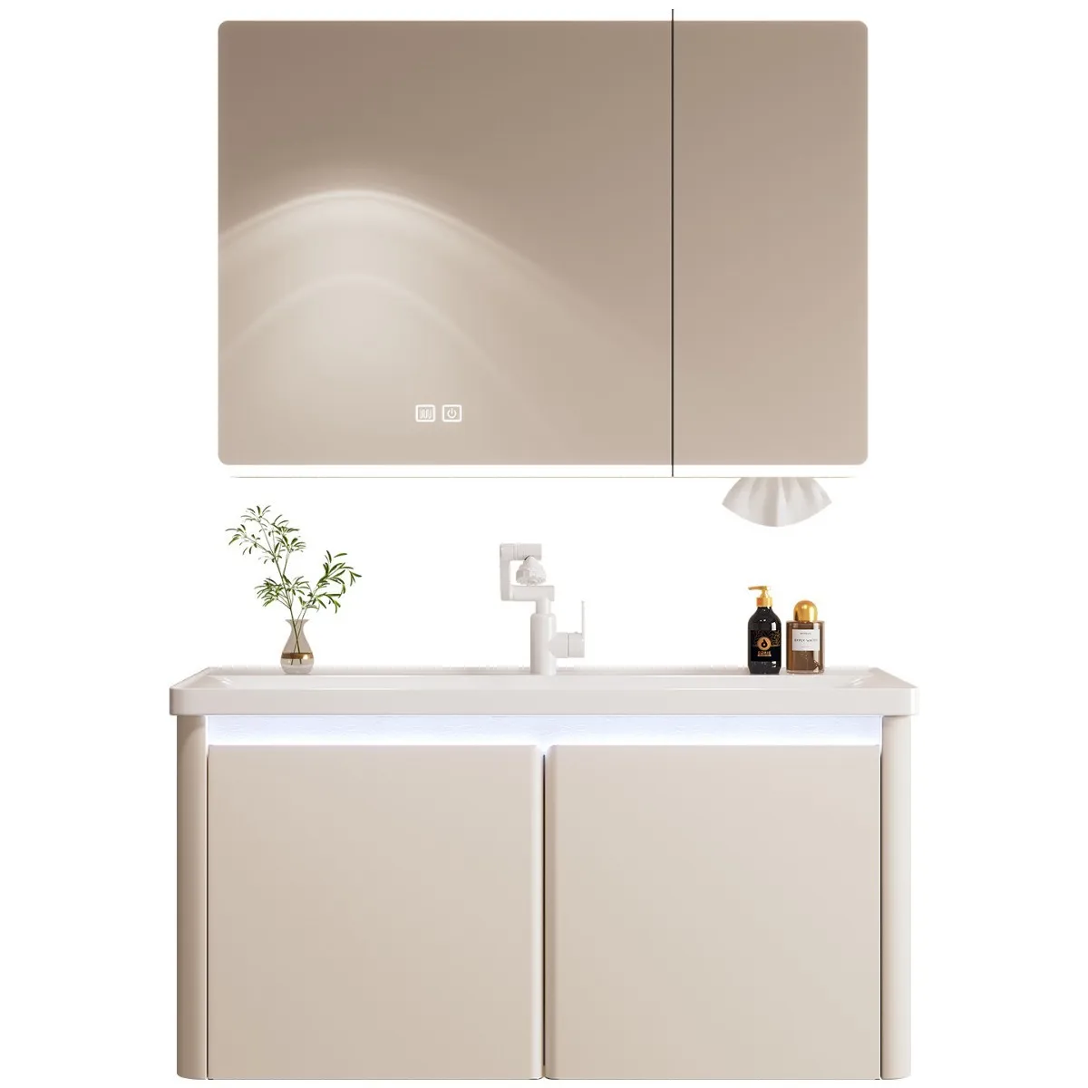 Bathroom Cabinet Storage Rack Wash Basin Bathroom Cabinet Ceramic Integrated Basin