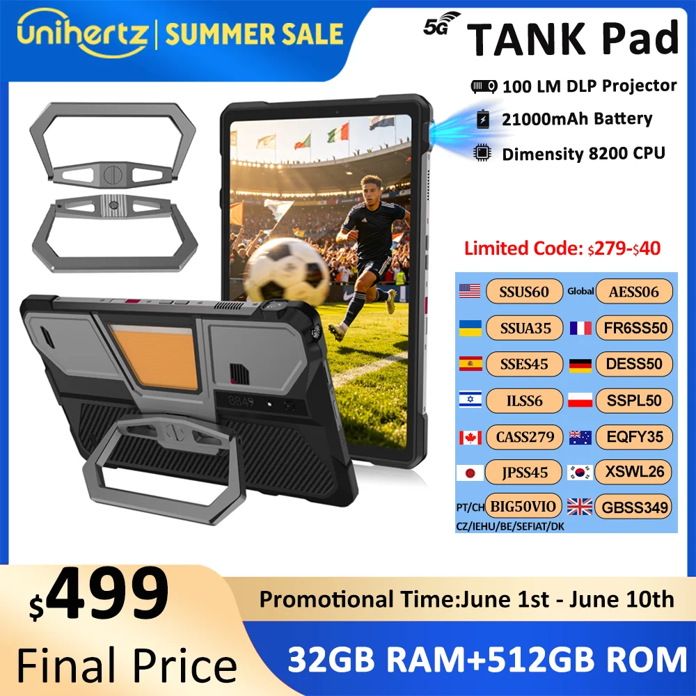 Unihertz Tank PAD 8849 Rugged Projector Phone Tablet Android 32GB