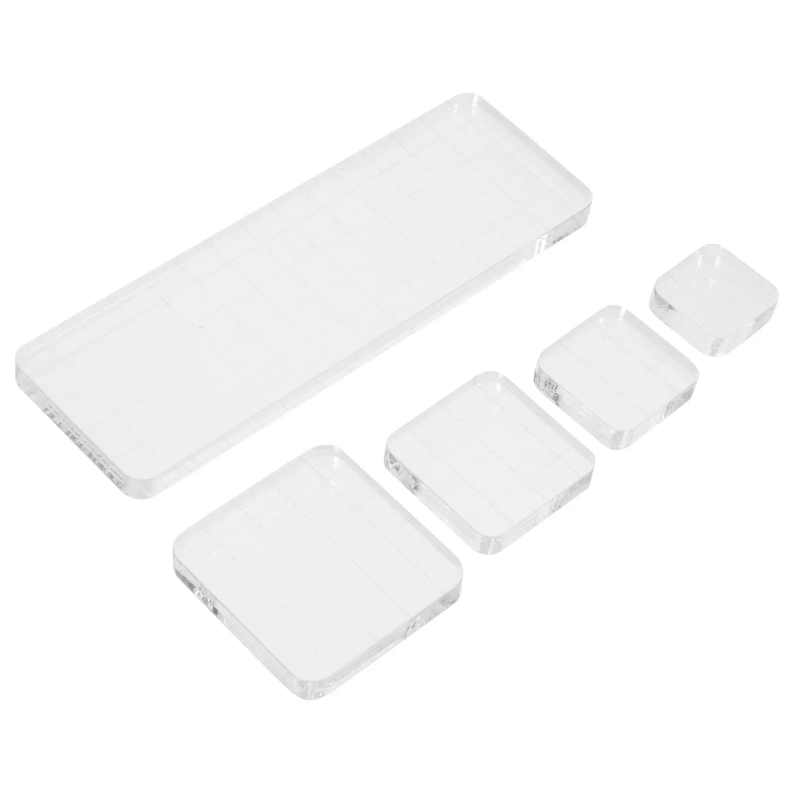 5pcs Acrylic Stamp Blocks for DIY Clear Stamping, Alignment & Craft Sealing Tools