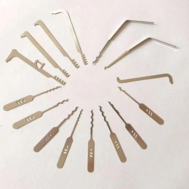 

15-in-1 Bypass Lockpicks EDC Tools Master Lock for All Locks Master Combo Lock Maintenance Set Multitool Door Repair Comb Tool