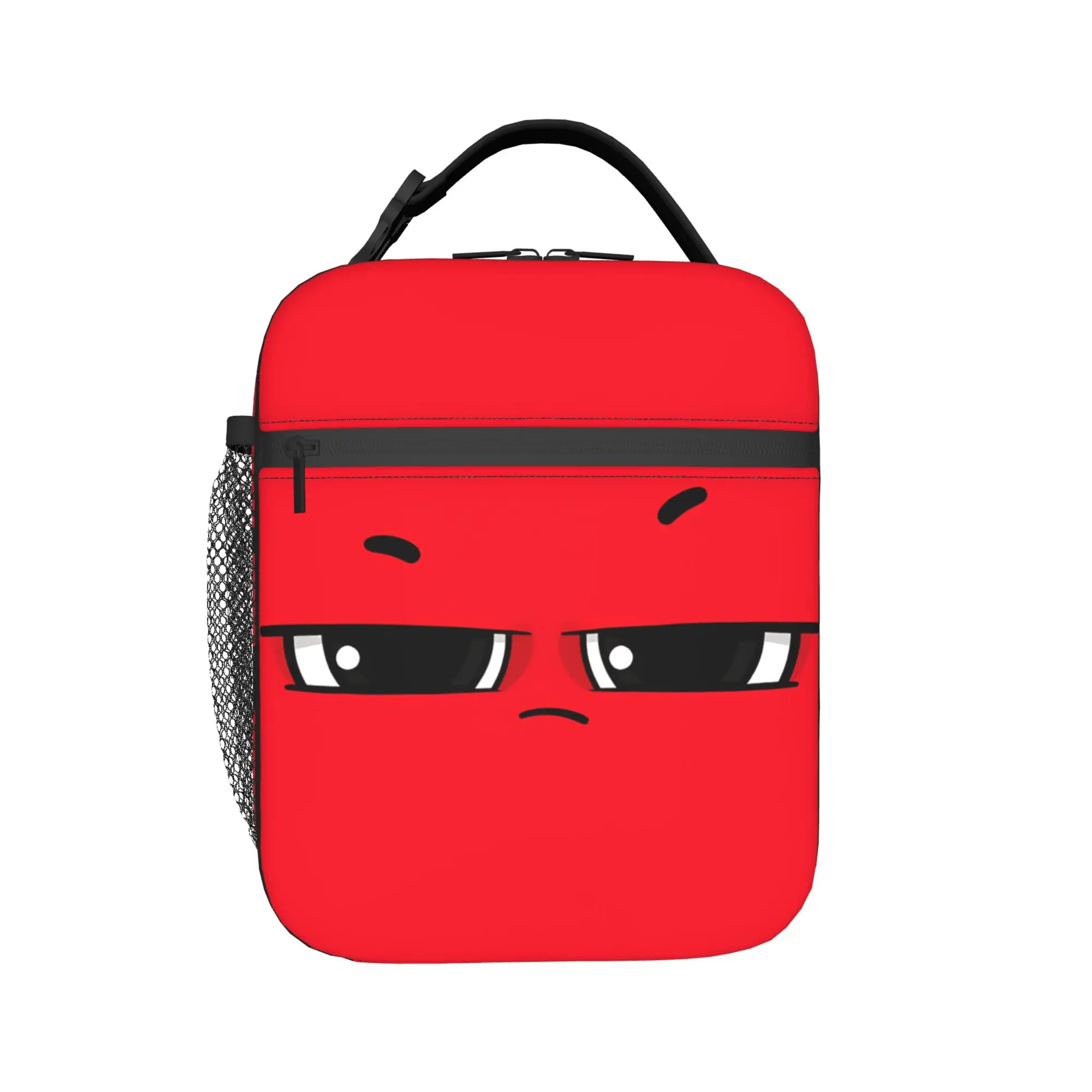 An Angry Face And Eyes Funny Meme Lunch Bag  Retro Lunch Box For Women Office Convenient Cooler Bag Oxford Print Tote Food Bags